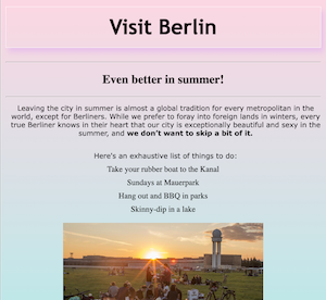 Berlin landing page